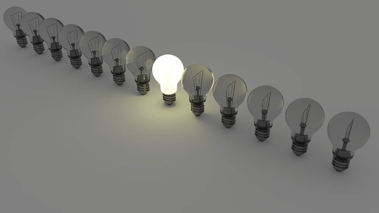The lit bulb represents idea generation